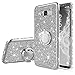 Produktbild Nadoli Glitzer Hülle für Galaxy S8 Plus,Kristall Diamant Strass Bumper mit 360 Ring Kickstand Silikon Schutzhülle Handyhülle Frauen Mädchen für Samsung Galaxy S8 Plus,Silber