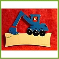 Bagger - Türschild mit Namesgravur - Geburtsgeschenk, Geburtstagsgeschenk, Weihnachtsgeschenk