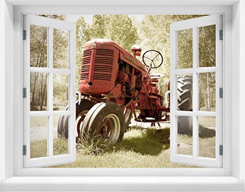 wandmotiv24 3D Wall stickers Old tractor Sticker wall breakthrough M0517 | Design 03 | medium