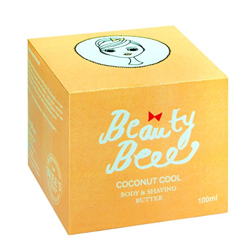 Beauty Beees Body & Shaving Butter | 2 in 1 Bodybutter und Rasieröl | Naturkosmetik aus kontrolliert biologischem Anbau mit Kokos- und Mandelöl für seidig glatte Haut | Für alle Hauttypen| 100 ml - 3