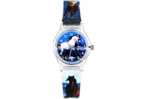 Pacific Time Kinder Armbanduhr Mädchen Jungen Kinderuhr Fotouhr Pferde Uhr analog Quarz
