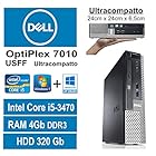 PC Ultracompatto DELL 7010 USFF - Core i5-3470S, RAM 4Gb, HDD 320Gb, USB 3.0, DVD, Windows 7 Pro + Windows 10 Pro UpGrade (Ricondizionato Certificato)