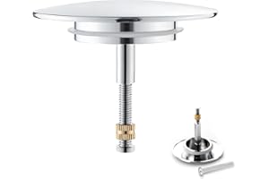 Eupneicu Bouchon De Baignoire Ø 72 mm, Bouchon Baignoire avec Vis Réglable, Clapet De Lavabo, pour n'importe Quelle Baignoire Standard