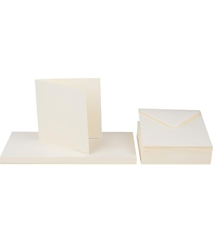 Crafts UK Blanko-Karten Set – 50 Weiße Karten Mit Umschlägen, 5x5 Zoll, Zum Selbergestalten