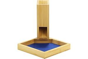 THE GRINNING GARGOYLE Torre de Dados DND de bambú Plegable de 18 cm - Accesorio DND magnético portátil de Madera Juegos de rol y de Mesa - Bandeja de Dados de Madera con amortiguación de Ruido