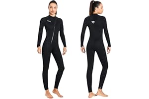 LANSRU Muta Donna Uomo, Muta per Tutto il Corpo 3MM Neoprene Tenere al Caldo, Muta da Sub con Zip Muta per Immersioni Surf Snorkeling Kayak Nuoto