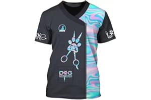 KEEPMORE Pet Groomer Camicia Uomo Donna Animale Cane Groomer 3D Stampato T-Shirt Unisex Grooming Uniforme Manica Corta Top Moda Estiva O Collo Abbigliamento da Lavoro Tees