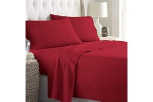 LARA MORADA Set Completo Letto Lenzuola Made in Italy 100% Cotone Tinta Unita Disponibile in 17 Colori Bordeaux Matrimoniale 2P