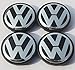 Produktbild Set von 4 Volkswagen Silber Schwarz Logo 56 mm Kuppel Leichtmetallrad Badges Central Radkappen VW Emblem Golf Vento Polo Bora Lupo Fox Beetle Passat Sharan Touareg Tiguan Transporter T4 T5 Caravelle Multivan EUROVAN Scirocco Jetta Phaeton und andere Modelle 1j0601171