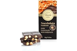 Venchi - 60% Dark Chocolate Bar with only "PGI Piedmont Hazelnut", 22 lb, Gluten-Free, Dye-free and Preservative-Free