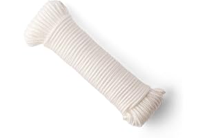 SNURO Corda di nylon (4mm, 20M, bianco) - Corda in poliammide intrecciata per qualsiasi applicazione - Resistente all'usura e robusta - Forza di rottura 275kg