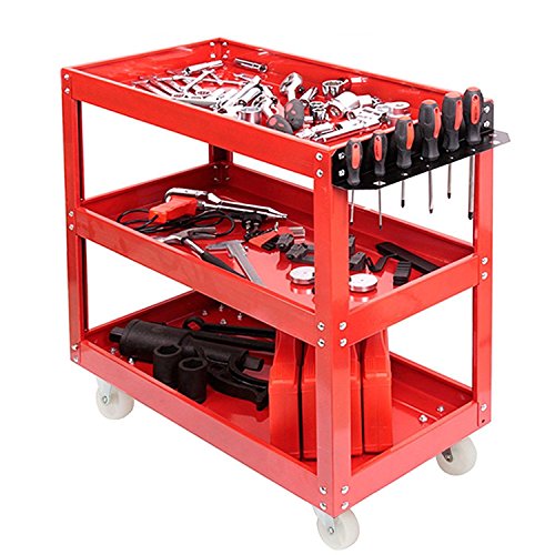 Preisvergleich Produktbild MEC Werkzeugwagen mit Beleuchtung, 3 Ebenen, strapazierfähig, Werkstatt, Werkstatt, Werkstatt, Garage