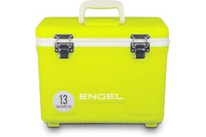 ENGEL Cooler Box 12.3 L - Leak-Proof, Air Tight, Drybox Cooler for Camping, Fishing, Hiking,Picnic - Mini Ice Boxes Large Enough for 15 Cans, 38 x 25.4 x 28.5 CM Small Cool Box for Drinks and Food