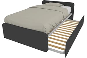 MOBILFINO CAMERETTE 864R - Letto cameretta 120x190 1piazza e Mezzo con Secondo Letto Estraibile e testate Personalizzabili.Reti Incluse - Testata a Destra, Basalto