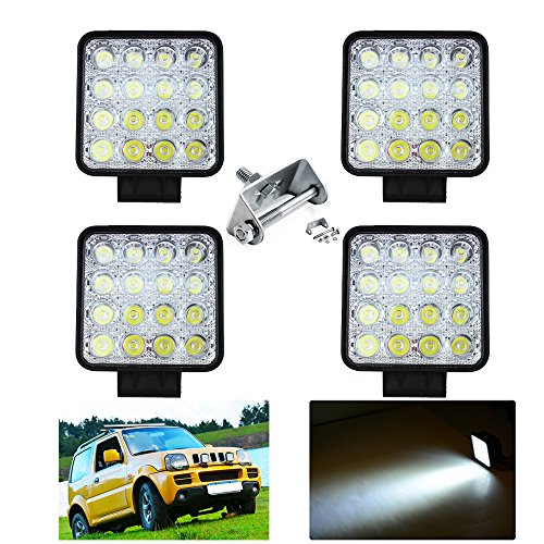Preisvergleich Produktbild Hengda® 4x 48W LED Arbeitsleuchte Flutlicht Scheinwerfer Bagger Arbeitslicht 6500K Offroad Zusatzscheinwerfer Traktor