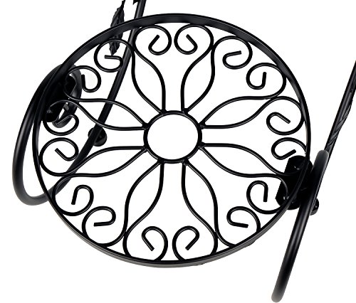 HLC 3 Töpf Metall Blumenständer Blumentreppe Pflanzer,stufenförmig Schwarz - 6