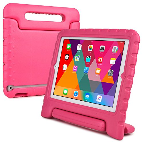 iPad 4 3 2 hülle fur kinder, COOPER DYNAMO Beanspruchbare, strapazeirfähige, robuste, gepolsterte Hartschalenhülle mit integriertem Griff, Standfunktion & durchsichtigem Displaysschutz (Pink)