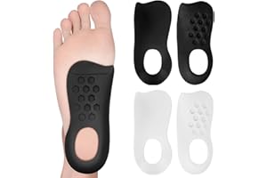 JYNXOR Solette Ortopediche per Supporto Arco Plantare, Fascite Plantare, Piedi Piatti, Dolori al Tallone, Metatarsalgia, Pronazione - Solette in Silicone per Uomini e Donne - Nero