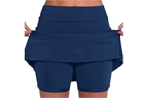 SONNENA Gonna da Tennis Donna con Tasche Gonna Sportiva 2 in 1 da Donna con Pantaloncini Interna Gonna Elastica Corta Gonnapantalone Donna a Vita Alta per Golf Jogging Corsa Adatto per Lo Sport e Il Fitness