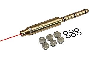 MAYMOC Cal.22LR End Barrel Bore Sight Cartucho de Punto Rojo fácil y preciso con 2 Juegos de baterías
