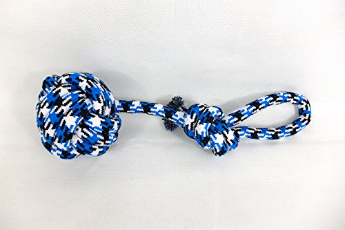 Preisvergleich Produktbild PeSoBo Schleuderball Spieltau Zerrspielzeug Tau Seil Hund Zahnpflege blau