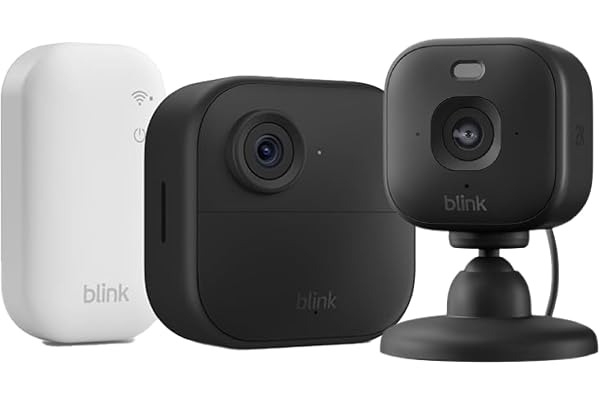 Blink Outdoor 4 Cámara + Blink Mini 2K+ Cámara (Negro), Sync Module Core incluido