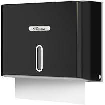 Distributeur Serviettes Papier PLUSSEN Sans Perçage - Capacité 200 Feuilles Noir