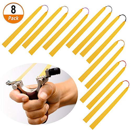 Heqishun 8 Pièce Bande Élastique Slingshot Plat, Cordes de Chasse en Caoutchouc Plat de Rechange pour Lance-Pierres pour Jeux de Tir en Plein Air