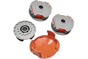 ERHUO 3 Pack Strimmer Spool Line,Double Autofeed Spool Ø0.05 in 36ft Strimmer Spool+1 FLY060 Spool Cover,Replace of FLY021,Compatible with Flymo Power/Mini/Trim Grass Trimmer