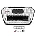 Produktbild Qii lu RS6 Quattro-Stil Hex Mesh Honeycomb Grill, Front Sport Hex Mesh Honeycomb Haubengrill Schwarz für A6 / S6 C7 12-14