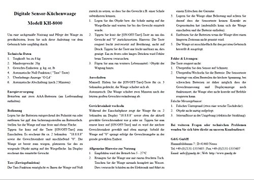 G&G KH8000-Grün AAA Küchenwaage - 2