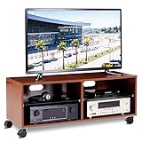 ▶ 【DIMENSIONES DEL MUEBLE TV】- 1100 x 400 x 440 cm. Los estantes de almacenamiento ofrecen una gran cantidad de espacios para poner muchos como router, consola, amplificadores. Se adapta a la mayoría de los televisiones de 26 a 50 pulgadas, compatibles con Samsung, JVC, LG, Philips, Sony Bravia, Panasonic, Sharp, Logik, Technika, Alba, Hisense, Toshiba y más.