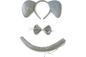 She's Shining Christmas Animal Elephant Ears Headband Tail Set Fancy Dress Party Accessory Kids Adults