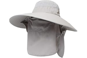 HYCOPROT Super Wide Brim Sun Hats for Men, Outdoor Fishing Bucket Boonie Hat Waterproof Breathable Mesh Cap for Hiking Travel Camping Gardening & Boating