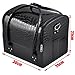 Professional Faux Leather Technician Cosmetics Case Makeup Bags, Easy Carry,Black