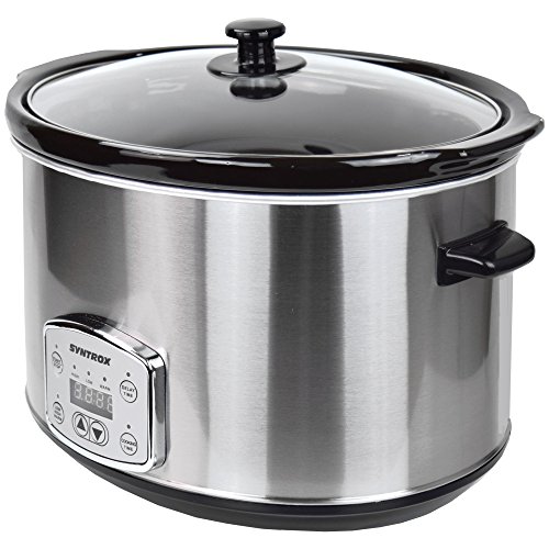 Syntrox Germany 8,0 Liter Digitaler Edelstahl Slow Cooker mit Timer und Warmhaltefunktion - 4