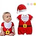 Hibote Baby Toddler Christmas Santa Claus Costume ROMPER + HAT 2-Piece Outfit(80cm/6-12M)