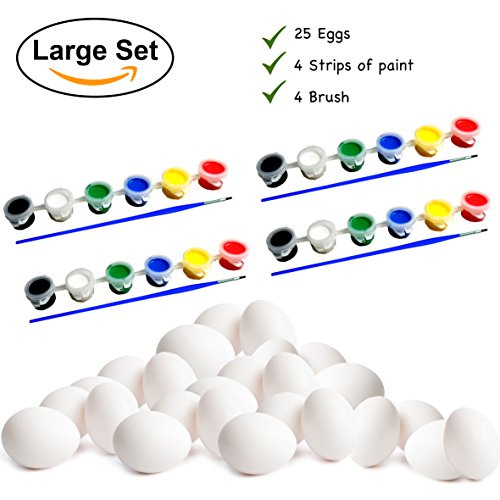 Bemale dein eigenes, hochwertiges Ostereier Designerset – Matte Oberfläche, sodass Farbe und Kunstwerke besser halten. (Packung mit 25 Eiern) - 2
