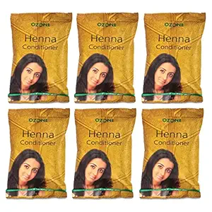 Ozone Henna Hair Conditioner ? Pure Henna (Mehandi) Hair Colour And Hair Conditioning Solution For Men & Women 200G - Pack of 6