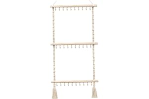 Joygoodta Organizzatore di Gioielli sospeso, Supporto per Collana a 3 Livelli con 30 Ganci, Porta gioielleria montata a Parete con Nappa per Crane negli Orecchini braccialette di Gioielli