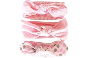 Bllatta Diademas de Bautizo Cintas de pelo para bebe Cabello con las Oidos de Conejo para las Niña Banda Elastica de Cabello 3Pcs
