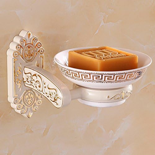 Bathroom soap box / toilet gold soap dish / baked white paint bathroom hardware pendant / white soap network ( Color : B )