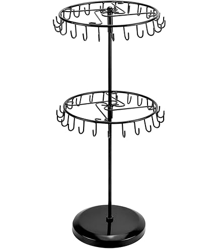 Sleutelhanger Display Stand - Ruimtebesparende Display Organizer, Counter Top Spinner Display Stand | 360 Graden Rotatie Display Houder met 2 Tier, Sieraden Display Organizer voor Armband Hanger
