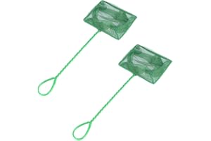 ACYDSR 2 Pièces Red Peces Acuario Pequeña, Redes para Acuarios, 32 x 15 cm Acuario Red Verde para Peces con Mango de Plastico Trenzado, Red de Acuario de Nylon, para Accesorios Peceras y Acuarios