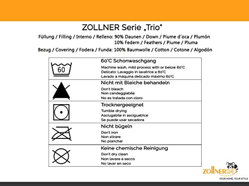 ZOLLNER® hochwertiges Premium Federkissen / Kopfkissen 80×80 cm, Füllgewicht: Mitte ca. 900 g, Außen ca. 100 g, in verschiedenen Größen, direkt vom Hotelwäschespezialisten, Serie „Trio“ - 3