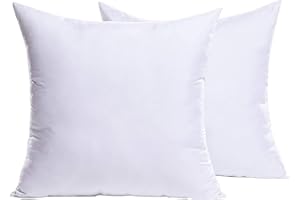 MIULEE Wkładki do poduszek 45 cm x 45 cm, poduszka dekoracyjna na sofę, łóżko, poduszka dekoracyjna, biała poduszka wypełniająca, kwadratowa poduszka wypełniająca, 18 x 18, 2 szt