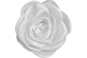 IMINI Delicata spilla in raso per matrimoni ed eventi, 10 cm, in tessuto fatto a mano, con clip, accessorio reversibile, gioiello per uomo e donna (confezione regalo)