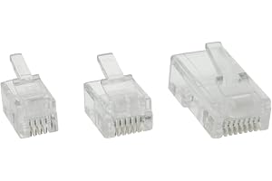 InLine 73016 10-pack modulära kontakter, 6P6C RJ12 för pressning på platt kabel