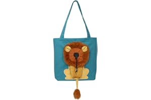LUTAKU Bolsa de transporte para gatos, bolsa de transporte de lona portátil para perros pequeños, bolsa de hombro plegable, multicolor, talla única (azul)