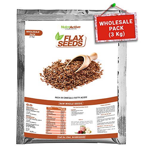 Nutroactive Raw Natural Whole Flax Seeds / Alsi Seeds - 3 Kg RS.999 (50.00% Off) - Amazon Nutroactive Raw Natural Whole Flax Seeds / Alsi Seeds - 3 Kg RS.999 (50.00% Off) - Amazon